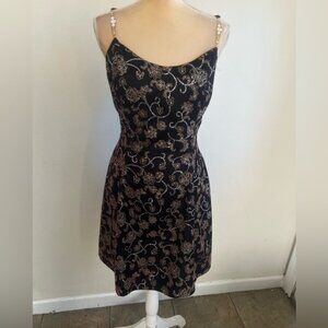 Scott McClintock vintage golf brocade dark red dress with chain straps size 10